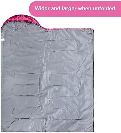 Tudomro 2 Pcs Camping Sleeping Bag for Adults Lightweight Packable Waterproof Camping Gear Equipment to Keep Warm for Outdoor Backpacking Hiking Travel