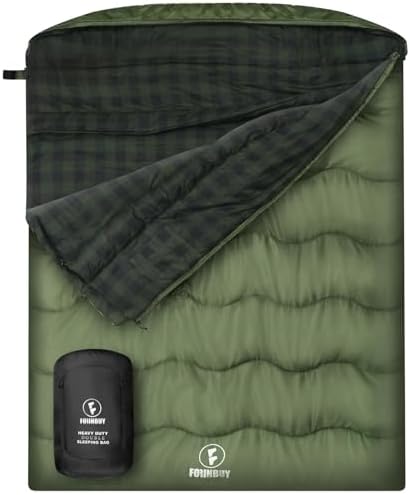 0 Degree Cotton Flannel Double Sleeping Bag for Adults