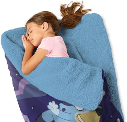 Silk Touch Sherpa Slumber Bag for Boys and Girls, Sleeping Bag with Zipper, Sleepover Set, 27 x 56 inches
