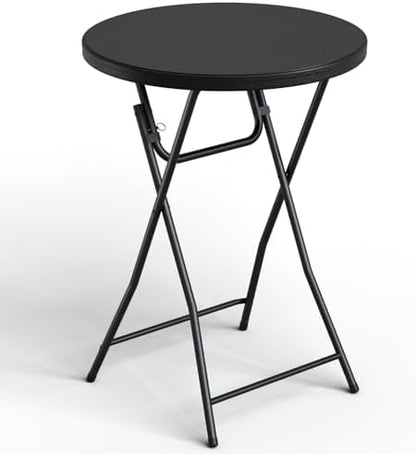 Folding Table, 32 Inch Foldable Cocktail Bar, High Top Round Folding Tables No Assembly, Portable Bistro & Commercial Furniture for Wedding, Banquet, Party, Indoor Outdoor Use