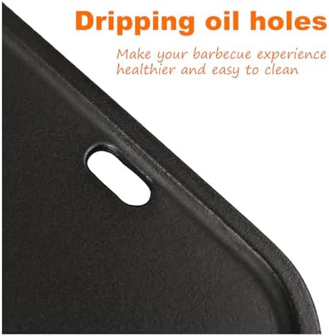 Hisencn 7034 Cast Iron Griddle for Weber Traveler Gas Grill