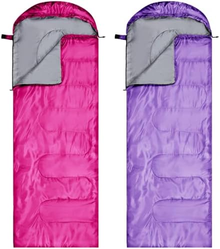 Tudomro 2 Pcs Camping Sleeping Bag for Adults Lightweight Packable Waterproof Camping Gear Equipment to Keep Warm for Outdoor Backpacking Hiking Travel