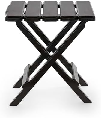 Camco Adirondack Quick-Folding Plastic Outdoor Side Table, Mocha, 51882