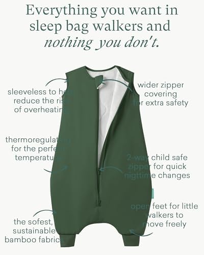 PurComfy Bamboo Viscose Toddler Sleep Sack with Feet, 12-18-24-2t-4t-5t