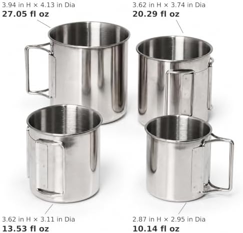 KOKKOYA Stainless Steel Camping Cups Mug Small Backpacking Bush Pot Set