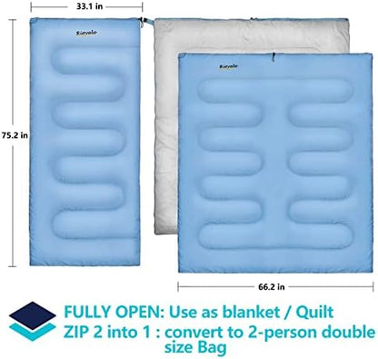 Compact Lightweight Sleeping Bags for Adults, Warm Weather Camping