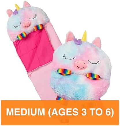 Happy Nappers 2-in-1 Pillow & Sleepy Sack Rainbow Unicorn 54x20 Medium