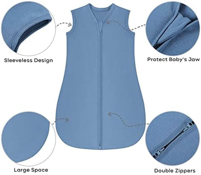 Yoofoss Baby Sleep Sack 12-18 Month 0.5TOG 100% Organic Cotton 2-Way Zipper