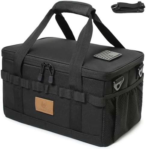 Tactical Camping Storage Bag 18L Utility Tote Bag Camp Kitchen and Trunk Organizer (Black)