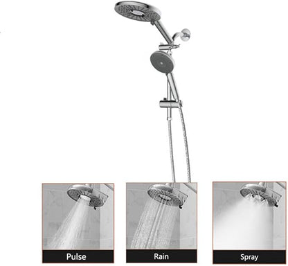 Shower Head with Filters - High Pressure Shower Filter Heads for Hard Water with Handheld - Dual Filtration Removes Chlorine, Fluoride, Heavy Metals (Chrome)