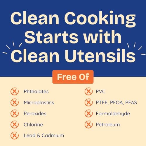 NonToxic Platinum Silicone Utensils, 100% Plastic-Free, 2-Pcs, Beige