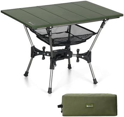 Gonex Foldable Camping Table, Portable Aluminum Roll Up Top Camp Side Table