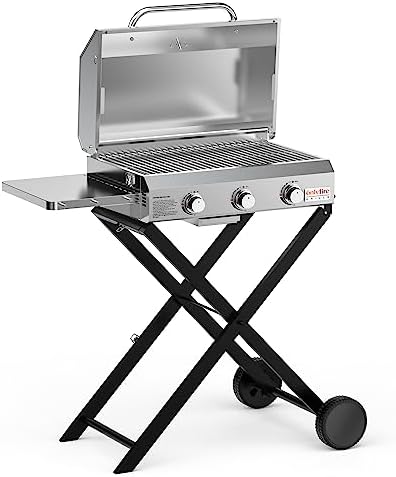 ONLYFIRE GRILLS Portable Propane Gas Grill with Foldable cart, BBQ Grill