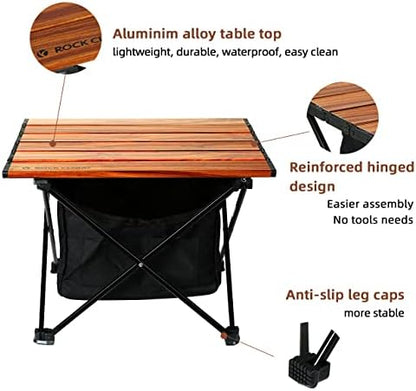 ROCK CLOUD Portable Camping Table Ultralight Aluminum Camp Table with Storage Bag Folding Beach Table for Camping Hiking Backpacking Outdoor Picnic, Small