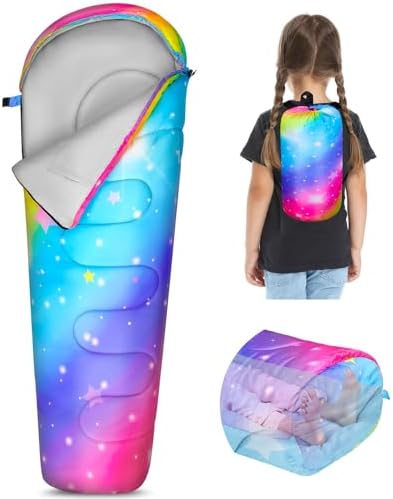 FIOBEE Kids Sleeping Bag 3 Season Camping Sleeping Bags for Girls Toddler