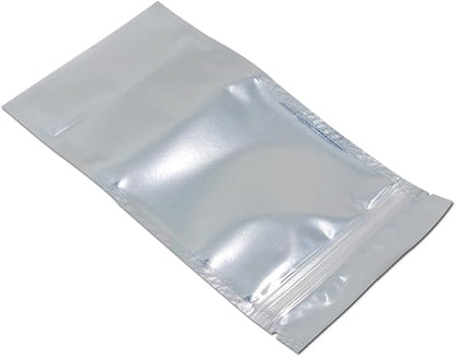 FERENLI 100 Pieces Stand Up Clear Front Zipper Lock Resealable Aluminum Mylar Foil Plastic Packaging Bag for Zip Heat Seal Package Lock with Tear Notch Long Term Food Storage 7.1x10.2 inch