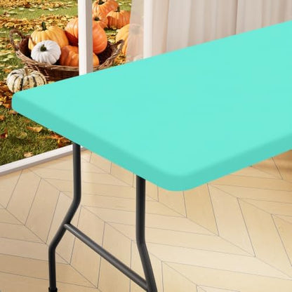 homing Rectangle Table Cloth Cover 8 Foot Aqua Elastic Fitted Tablecloth