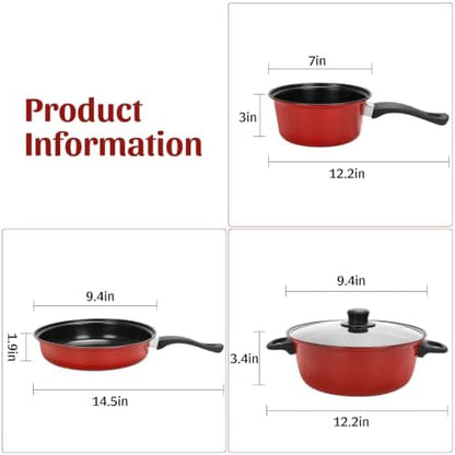 Non-Stick Cookware Set 4Pcs Pots and Pans Set for Outdoor Picnic Travel