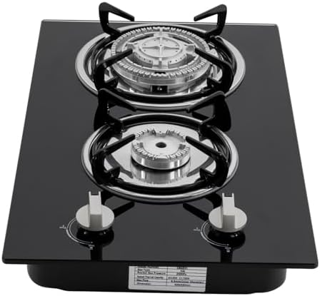 Propane Gas Cooktop, 2 Burners Portable Gas Outdoor Stove Tempered Glass Double Auto Ignition, Outdoor/Indoor Camping Burner LPG for Backyard Kitchen, Grill, Hiking Cooking, Outdoor (Style B)