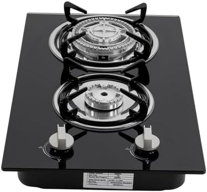 Propane Gas Cooktop, 2 Burners Portable Gas Outdoor Stove Tempered Glass Double Auto Ignition, Outdoor/Indoor Camping Burner LPG for Backyard Kitchen, Grill, Hiking Cooking, Outdoor (Style B)