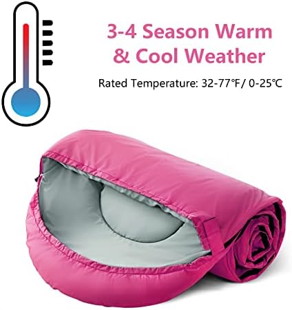 Sleeping Bags for Adults,Kids & Girls,Waterproof,Camping,Hiking