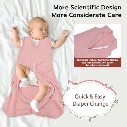 Baby Sleep Sack 12-18 Months, 100% Cotton Wearable Blanket, 0.5 Tog, 3 Pack