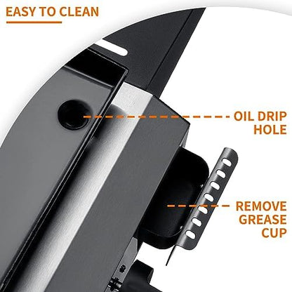SKOK Propane Gas Griddle with Hood - Flat Top Grill with Standing Cart