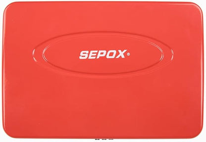 SEPOX® Twins Water/Fire-Resistant Portable Security Case Lock Box Steel, Personal Travel Storage Cabinet for Small Item,3 Ft Cable and Ressetable Combination Lock for Dorm, Car, Sports, Office（Red）