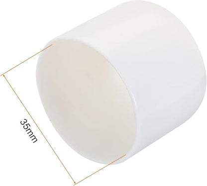 uxcell 20pcs Rubber End Caps 35mm ID Vinyl Round Tube Bolt Cap Cover Screw Thread Protectors White
