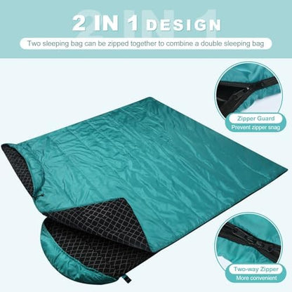 Cotton Flannel Sleeping Bag for Adults, Lightweight Sleeping Bag