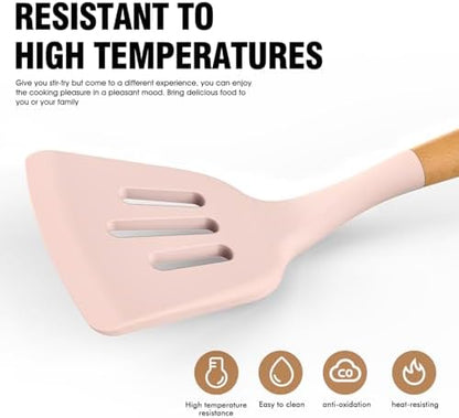 Silicone Kitchen Utensils Set, Heat-Resistant Cooking Utensils, BPA-Free