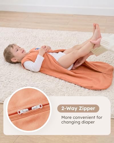 Yoofoss Baby Sleep Sack 6-12 Month 0.5TOG 100% Organic Cotton 2-Way Zipper