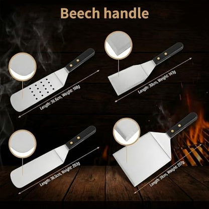 BBQ Tool Set, Stainless Steel Grill Accessories with Carrying Case, Outdoor Cooking Utensils for Camping, Tailgating, Backyard BBQ(8PCS)