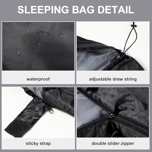 Tudomro 2 Pcs Camping Sleeping Bag for Adults Lightweight Packable Waterproof Camping Gear Equipment to Keep Warm for Outdoor Backpacking Hiking Travel