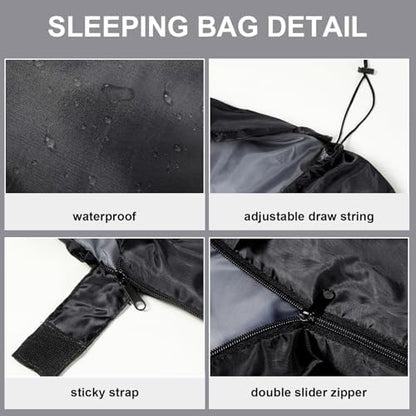 Tudomro 2 Pcs Camping Sleeping Bag for Adults Lightweight Packable Waterproof Camping Gear Equipment to Keep Warm for Outdoor Backpacking Hiking Travel