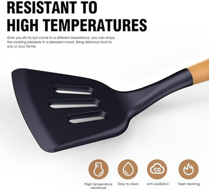Silicone Kitchen Utensils Set, Heat-Resistant Cooking Utensils, BPA-Free