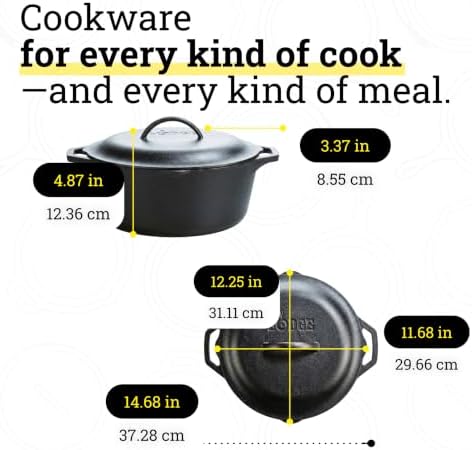 Lodge Cast Iron Dutch Oven with Loop Handle, Oven-Safe, 7 Quart