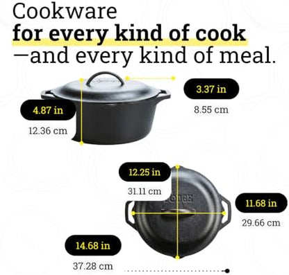 Lodge Cast Iron Dutch Oven with Loop Handle, Oven-Safe, 7 Quart