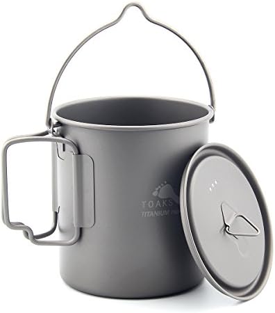 TOAKS Titanium 750ml Pot with Bail Handle for Ultralight Camping, Backpacking Cookware and Mug