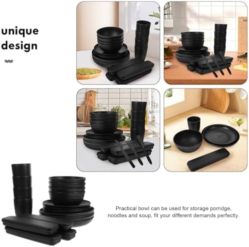 4 Set Camping Cutlery Set with Case, PP Dinnerware