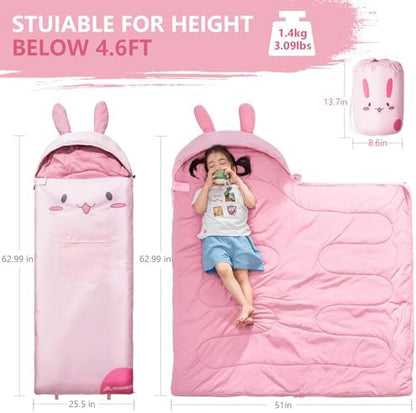 BISINNA Kids Sleeping Bag with Pillow for Boys Girls
