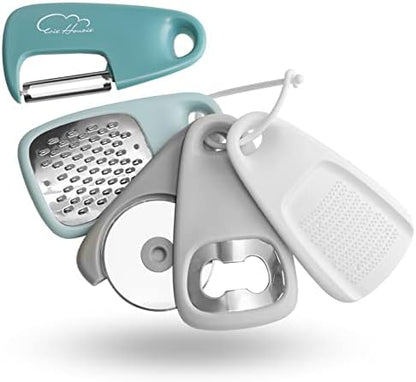 Kitchen Gadgets Set, Stackable for Saving Space, Blue, 5 Pieces
