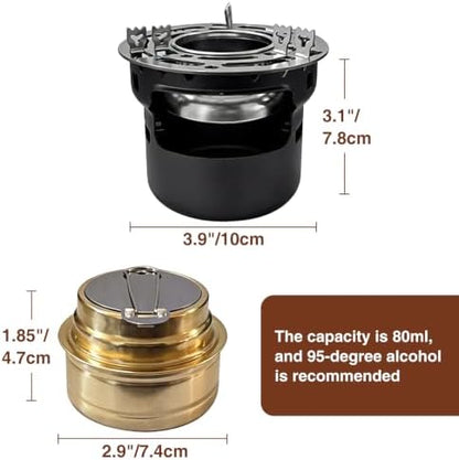 REDCAMP Alcohol Stove Backpacking,Alcohol Burner Stove with Aluminium Stand