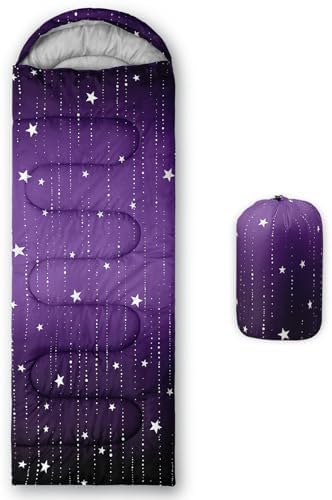 QOOMO Camping Sleeping Bags,3 Season Warm & Cool Weather,Lightweight,Waterproof Sleeping Bags for Adults & Kids,Traveling,and Outdoors,Camping Gear Equipment
