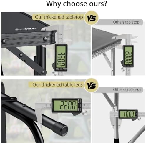 Anbte 34.2" x 15.7" Small Low Folding Picnic Table, 10.3" Height, Black