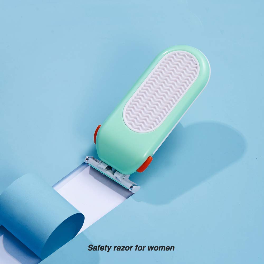 Domon dolly Razors for Women 6 Refills 3 Blades Shaver for Face Legs Bikini area, Comfort Glid, Green