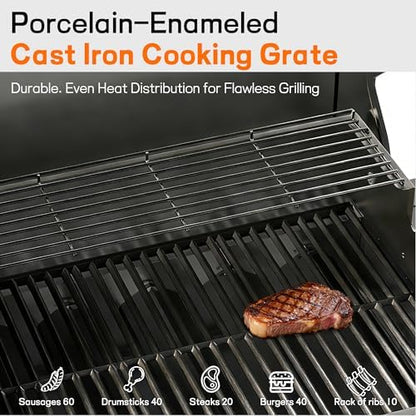 Veralune 68000 BTU 5-Burner Grill with Side Burner & Steel Grates