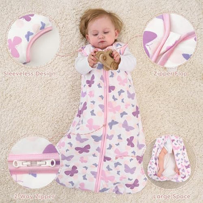 Yoofoss Baby Sleep Sack 18-24 Month 1.5TOG 100% Organic Cotton 2-Way Zipper