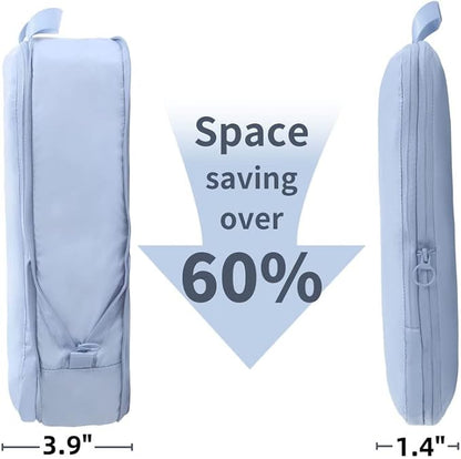 tianzong Compression Packing Cubes for Suitcases, Luggage Organizer Bags Set for Travel (Beige, 2 Pack Medium)