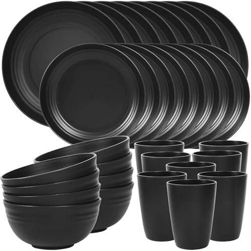 Quatish 32 Piece Plates and Bowl Set for 8, Dinnerware Dish Set for Kitchen